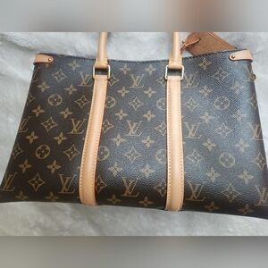 Louis Vuitton Soufflot MM Monogram Shoulder Bag Brown